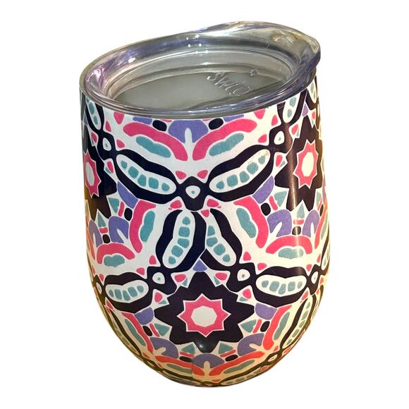 Swig Stemless Wine Tumbler 12 oz Black Pink Design - Picture 2 of 4